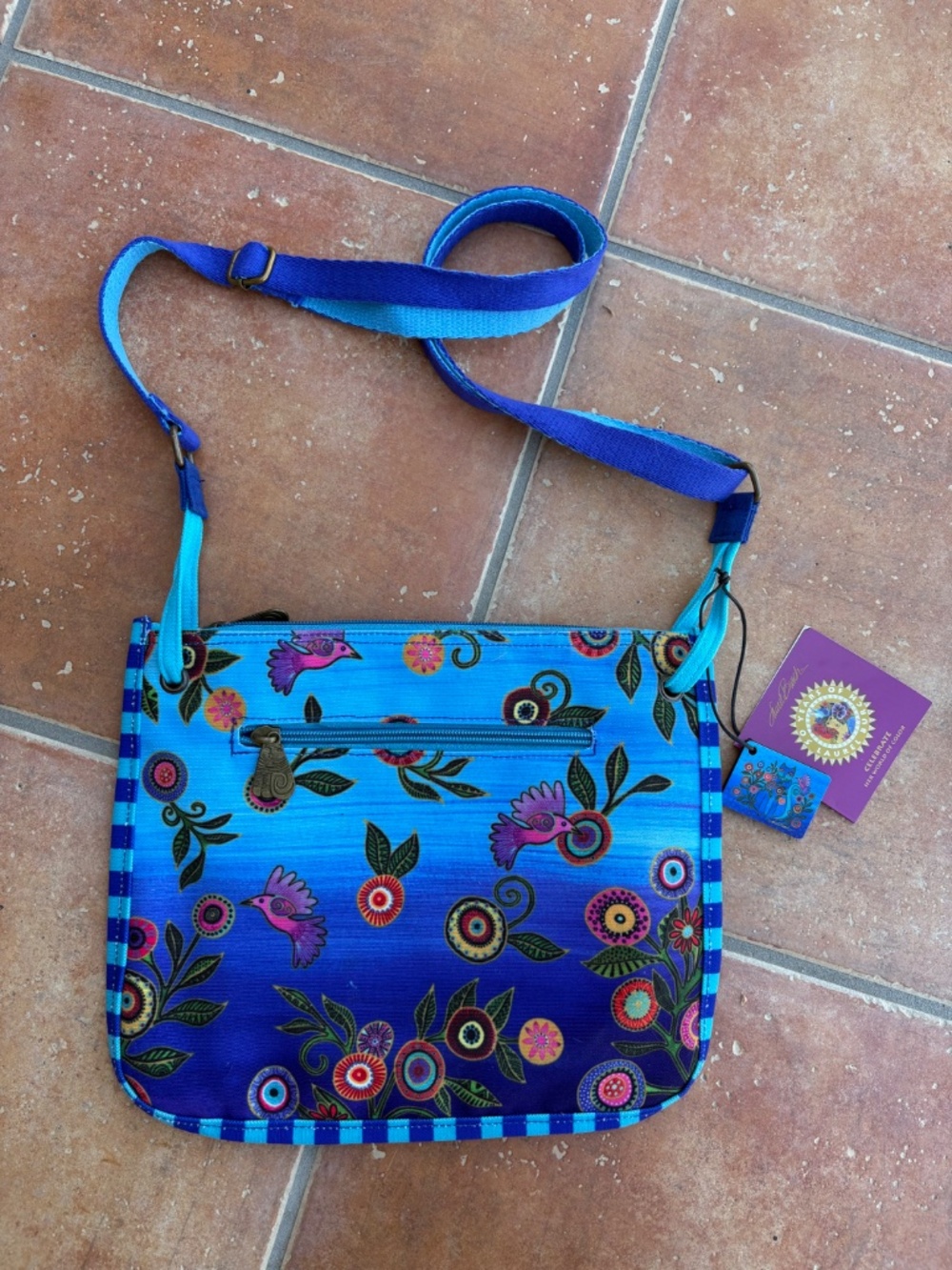 NWT Laurel Burch™ Cerulean Cat Crossbody Bag - Picture 4 of 7